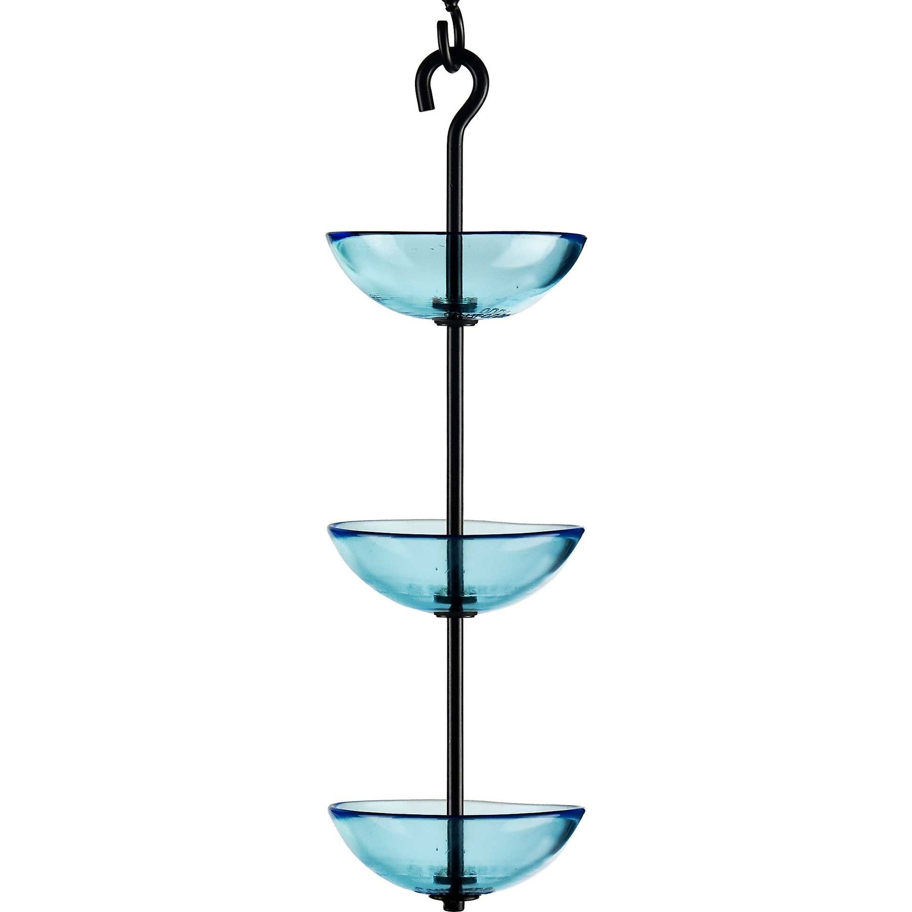 Mosaic Birds Triple Hanging Poppy Bird Feeder, 14.1-oz, Aqua