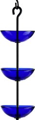 Mosaic Birds Triple Hanging Poppy Bird Feeder, 14.1-oz, Cobalt Blue