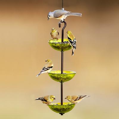 Show full view: Mosaic Birds Triple Hanging Poppy Bird Feeder, 14.1-oz, Lime slide 3 of 8
