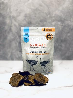Show full view: Mosaic South African Ostrich Chips Butternut Infused Jerky Dog Treats, 2.5-oz bag slide 3 of 4
