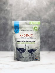 Mosaic South African Ostrich Sausages Buchu Infused Jerky Dog Treats, 3-oz bag