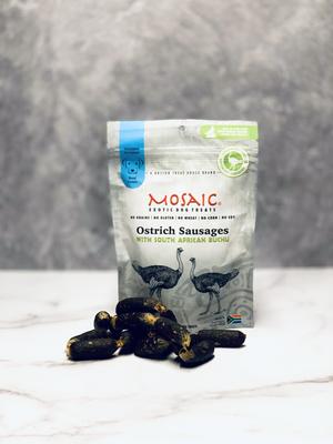 Show full view: Mosaic South African Ostrich Sausages Buchu Infused Jerky Dog Treats, 3-oz bag slide 3 of 4