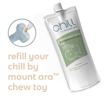 Show full view: Mount Ara Chill Calming Peanut Butter & Apple Spread Dog Treat, 8-oz pouch slide 5 of 6