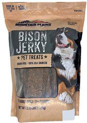 Mountain Plains All American Pet Treats Bison Jerky Grain-Free Dog Treats, 2.25-lb bag