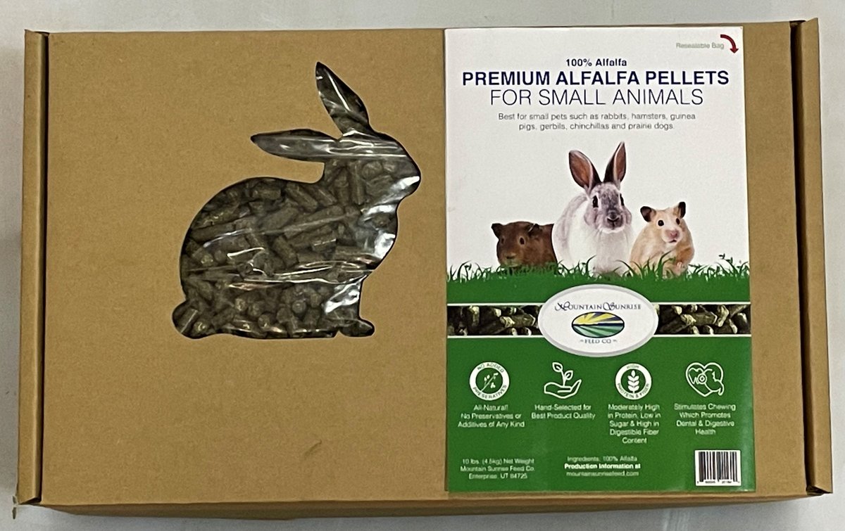 Mountain Sunrise Feed Alfafa Hay Pellets Small Pet Food, 10-lb bag