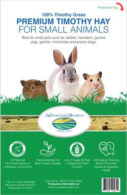 Show full view: Mountain Sunrise Feed Timothy Hay Small Pet Food, 7-lb bag slide 1 of 2