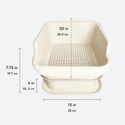 Show full view: Mr. Catman Sifting Cat Litter Box with Sifter Pan & 7-Day Waste Storage Tray, Large, Beige slide 8 of 11
