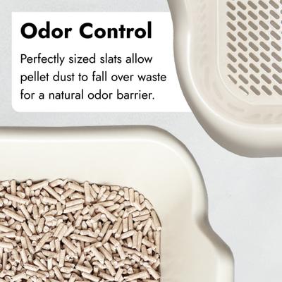 Show full view: Mr. Catman Sifting Cat Litter Box with Sifter Pan & 7-Day Waste Storage Tray, Large, Beige slide 4 of 11