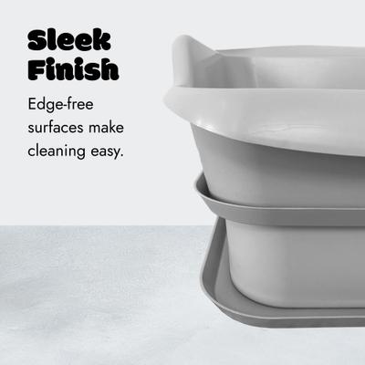 Show full view: Mr. Catman Sifting Cat Litter Box with Sifter Pan & 7-Day Waste Storage Tray, Large, Gray slide 5 of 10