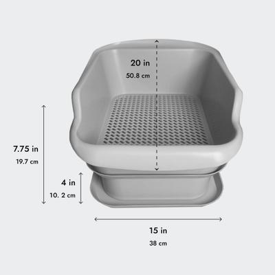 Show full view: Mr. Catman Sifting Cat Litter Box with Sifter Pan & 7-Day Waste Storage Tray, Large, Gray slide 7 of 10
