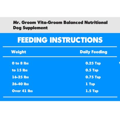 Show full view: Mr. Groom Vita-Groom Balanced Nutritional Dog Supplement, 32-fl oz bottle slide 3 of 4