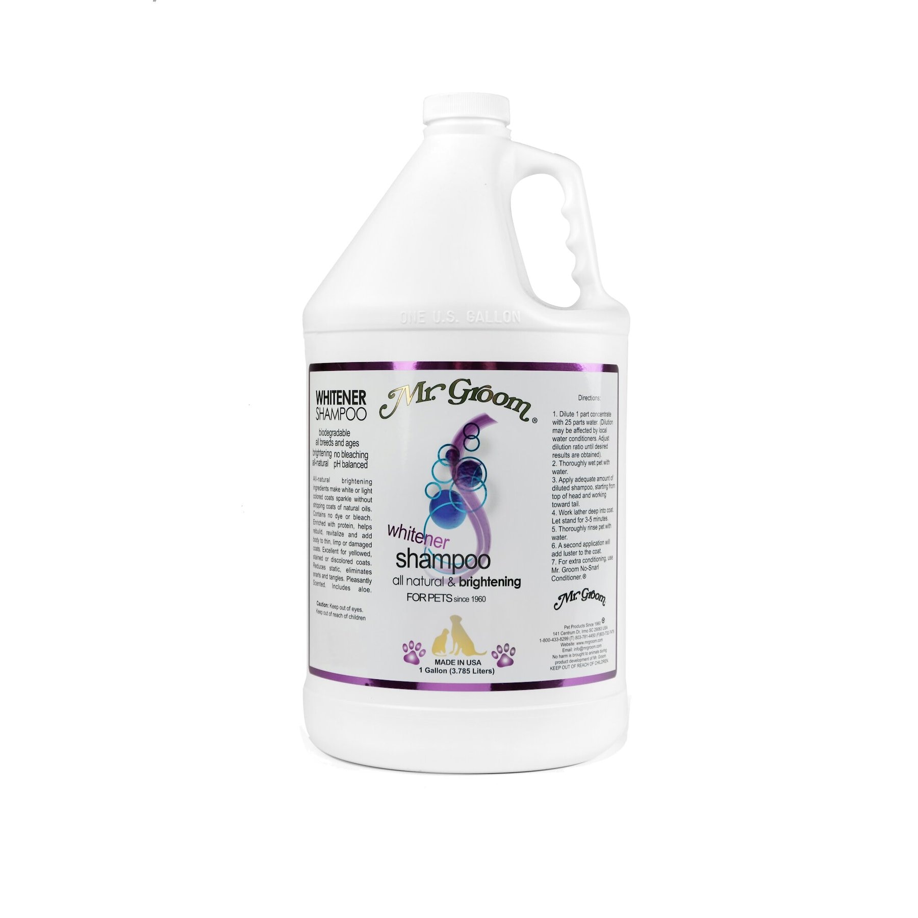 Mr. Groom Whitener Pet Shampoo, 1-gal bottle