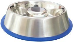 Mr. Peanut's Non-Skid Stainless Steel Slow Feeder Dog Bowl, Small: 1.25-cup