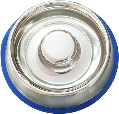 Show full view: Mr. Peanut's Non-Skid Stainless Steel Slow Feeder Dog Bowl, Small: 1.25-cup slide 2 of 6