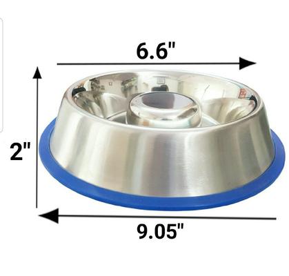 Show full view: Mr. Peanut's Non-Skid Stainless Steel Slow Feeder Dog Bowl, Small: 1.25-cup slide 5 of 6