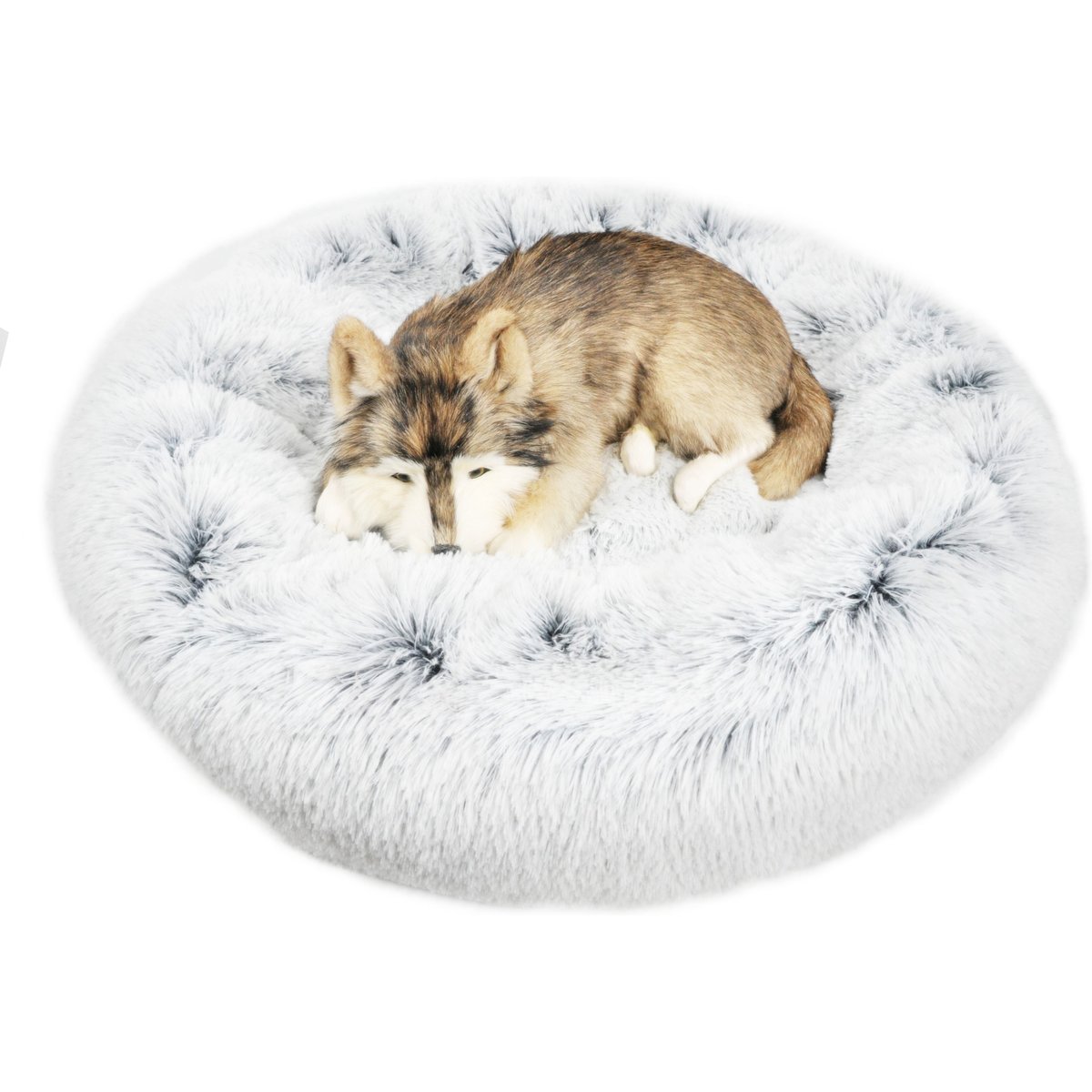 Mr. Peanut's OrthoPlush Orthopedic Cat & Dog Bed, Snowflake White, Medium