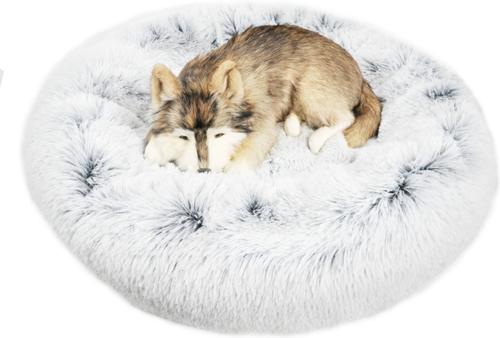 Show full view: Mr. Peanut's OrthoPlush Orthopedic Cat & Dog Bed, Snowflake White, Medium slide 1 of 6