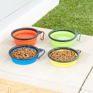 Mr. Peanut's Premium Collapsible Non-Skid Silicone Dog & Cat Bowls, 12-oz, 4 count