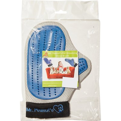 Mr. Peanut's Mr. Peanut's Right-Handed Grooming Glove Pet Brush, Blue