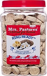 Mrs. Pastures Natural Vanilla & Banana Ring Ready Cookie Horse Treats, 36-oz jar