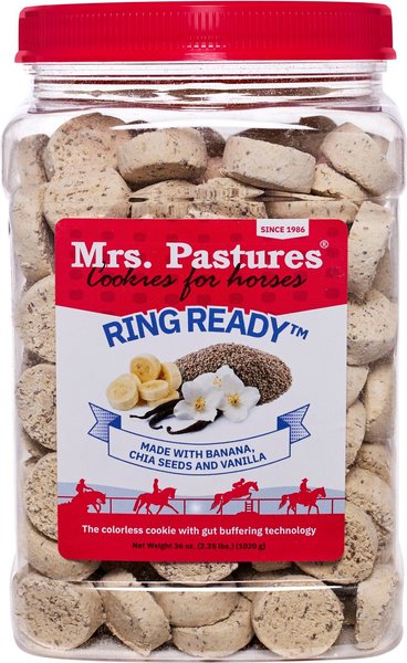 Show full view: Mrs. Pastures Natural Vanilla & Banana Ring Ready Cookie Horse Treats, 36-oz jar slide 1 of 3