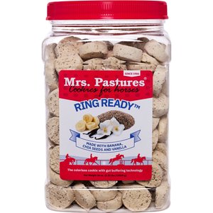 Mrs. Pastures Natural Vanilla & Banana Ring Ready Cookie Horse Treats, 36-oz jar