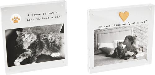 Show full view: Mud Pie 4-in X 6-in Magnetic Acrylic Cat Heart Picture Frame slide 2 of 2