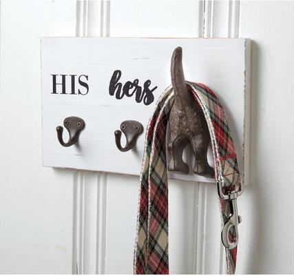 Show full view: Mud Pie "His Hers" Hanger Hooks slide 2 of 3