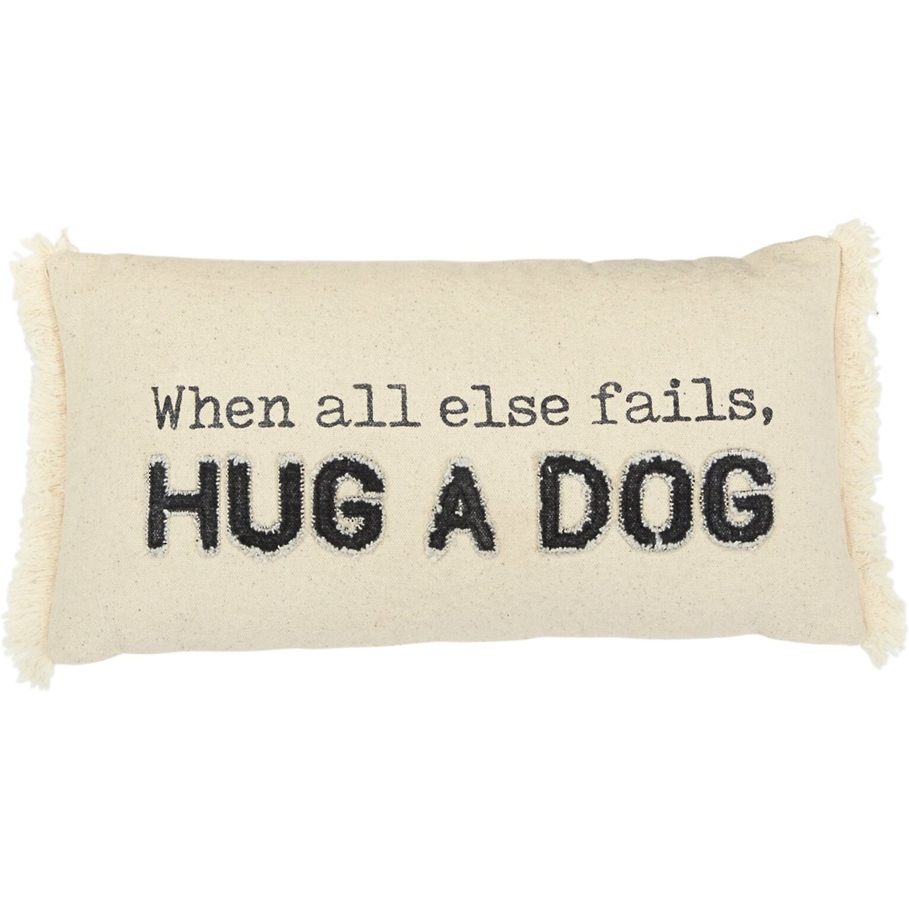 Mud Pie "Hug" Washed Canvas Pillow