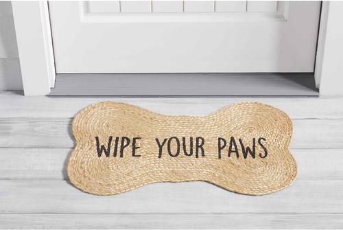 Show full view: Mud Pie Jute Dog Bone Door Mat, Tan slide 2 of 2