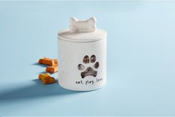 Mud Pie Paw Print Treat Dog Food Storage Container, White slide 2 of 2
