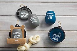 Mud Pie Wine Glass & Collapsible Silicone Dog Bowl Set, Blue slide 2 of 2