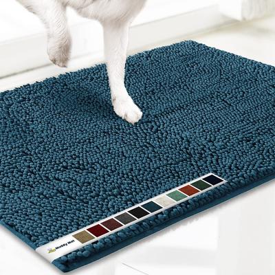 Show full view: Muddy Mat Highly Absorbent Chenille Dog Door Mat, Atlantic Blue, 19 x 30-in slide 1 of 9