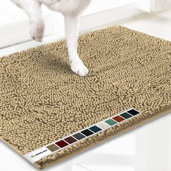 Muddy Mat Highly Absorbent Chenille Dog Door Mat Beige, 24 x 120-in