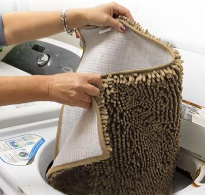 Show full view: Muddy Mat Highly Absorbent Chenille Dog Door Mat, Beige, 24 x 60-in slide 6 of 10