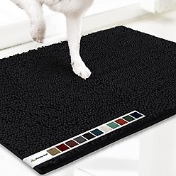 Muddy Mat Highly Absorbent Chenille Dog Door Mat Black, 36 x 120-in