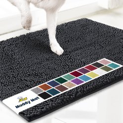Muddy Mat Highly Absorbent Chenille Dog Door Mat Charcoal, 24 x 35-in