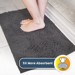 Muddy Mat Highly Absorbent Chenille Dog Door Mat Charcoal, 24 x 35-in slide 2 of 6