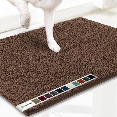 Show full view: Muddy Mat Highly Absorbent Chenille Dog Door Mat, Chocolate Brown, 18 x 28-in slide 1 of 9