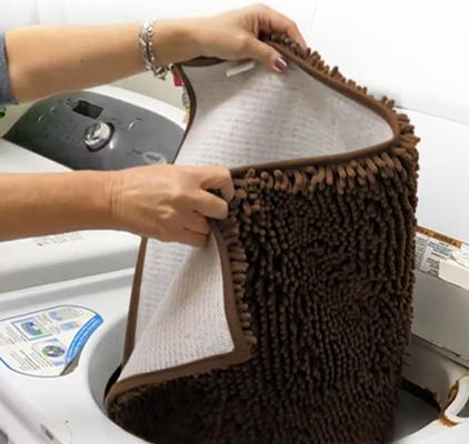 Show full view: Muddy Mat Highly Absorbent Chenille Dog Door Mat, Chocolate Brown, 35 x 60-in slide 6 of 10