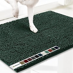 Muddy Mat Highly Absorbent Chenille Dog Door Mat Dark Green, 48 x 72-in