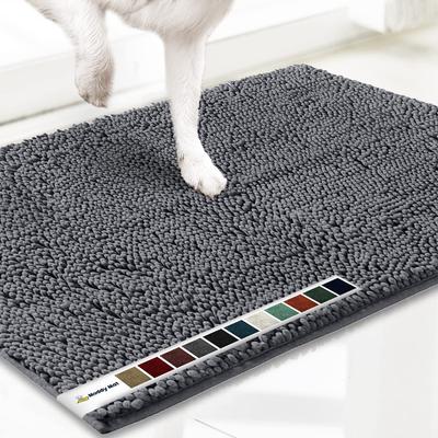 Show full view: Muddy Mat Highly Absorbent Chenille Dog Door Mat Grey, 48 x 60-in slide 1 of 9