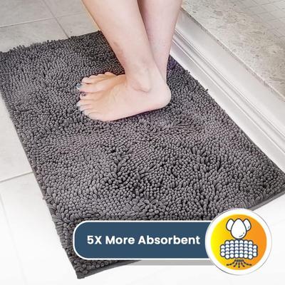 Show full view: Muddy Mat Highly Absorbent Chenille Dog Door Mat Grey, 48 x 60-in slide 4 of 9