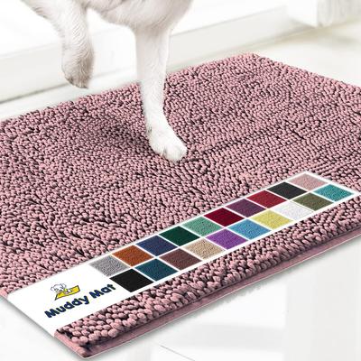 Show full view: Muddy Mat Highly Absorbent Chenille Dog Door Mat Light Pink, 24 x 60-in slide 1 of 8
