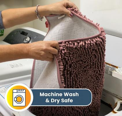 Show full view: Muddy Mat Highly Absorbent Chenille Dog Door Mat Light Pink, 24 x 60-in slide 4 of 8