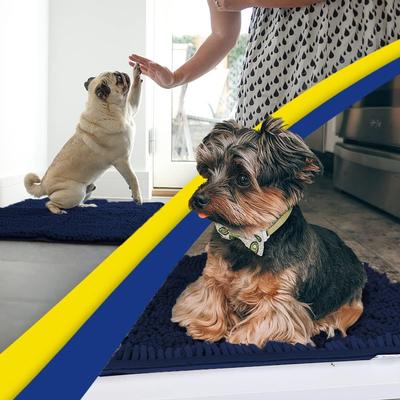 Show full view: Muddy Mat Highly Absorbent Chenille Dog Door Mat Navy Blue, 18 x 28-in slide 5 of 10