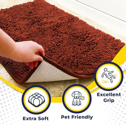 Show full view: Muddy Mat Highly Absorbent Chenille Dog Door Mat, Orange, 24 x 60-in slide 2 of 9