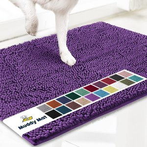 Muddy Mat Highly Absorbent Chenille Dog Door Mat Purple, 24 x 35-in