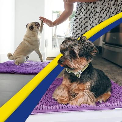 Show full view: Muddy Mat Highly Absorbent Chenille Dog Door Mat Purple, 24 x 35-in slide 5 of 8