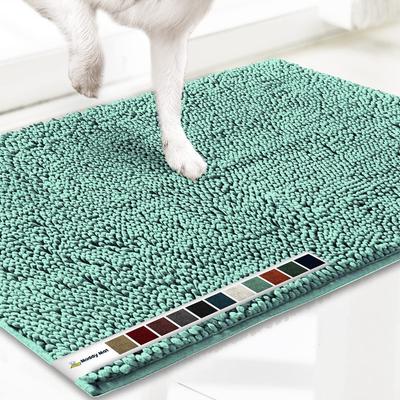 Show full view: Muddy Mat Highly Absorbent Chenille Dog Door Mat, Seafoam Green, 19 x 30-in slide 1 of 10